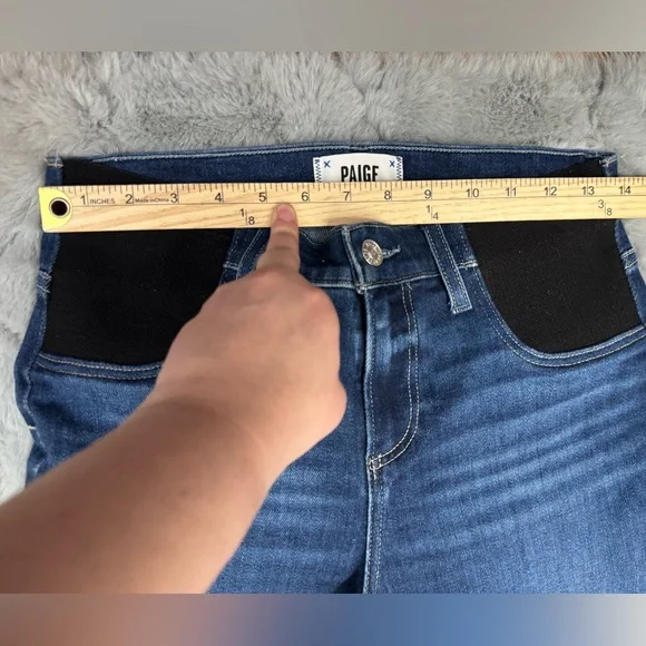 PAIGE Cindy Maternity Straight Leg Jeans In Suncrest Size 26 - Picture 12 of 16